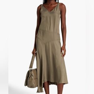 NWT Theory washed twill olive green dress